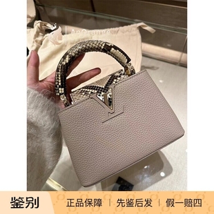 路易威登LV女包Capucines Mini拼接蟒蛇皮手柄迷你手提包N81258