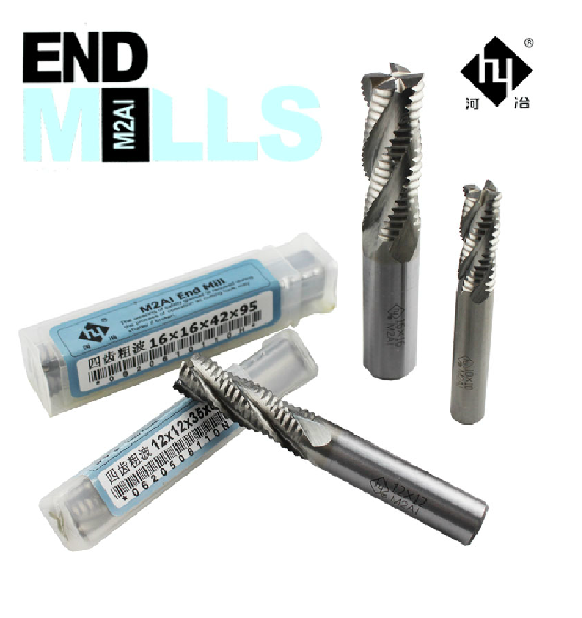 河冶全磨超硬白钢粗皮立铣刀直柄波刃铣刀玉米铣刀6mm—25mm4刃4F