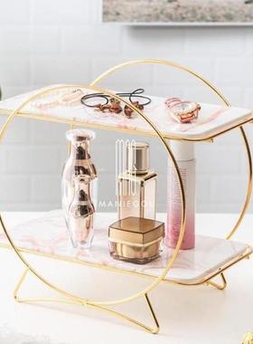 德国化妆品收纳架卫生间护肤品置物天然大理石工艺摆件装饰洗漱浴