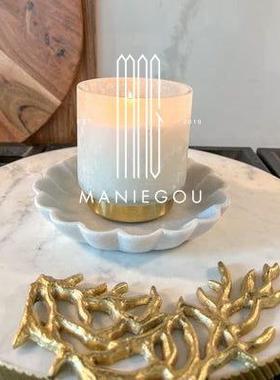 现代轻奢天然大理石甜品方形家居客厅蛋糕餐盘置物摆件装饰工艺品