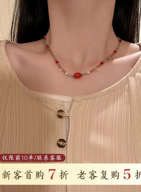 山沐手作「西域风情」新中式国风串珠项链女颈链设计感精致锁骨链
