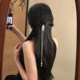 山沐手作「清韵藏雅」复古黑色流苏发夹女后脑勺发卡边夹古风头饰
