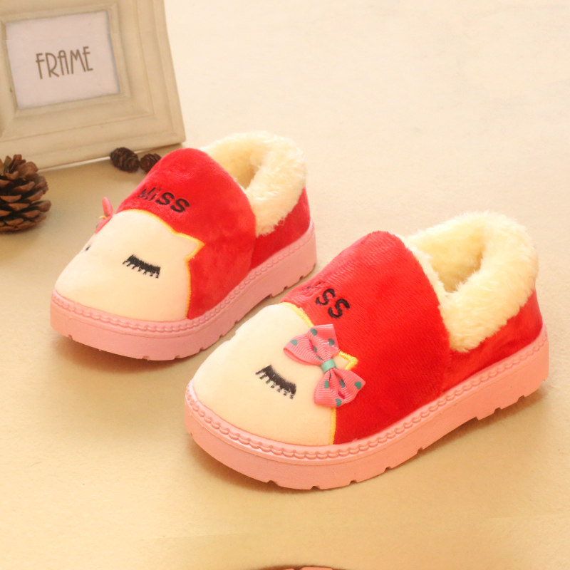 Pantoufles enfants en suède pour hiver - semelle plastique - Ref 1032505 Image 3