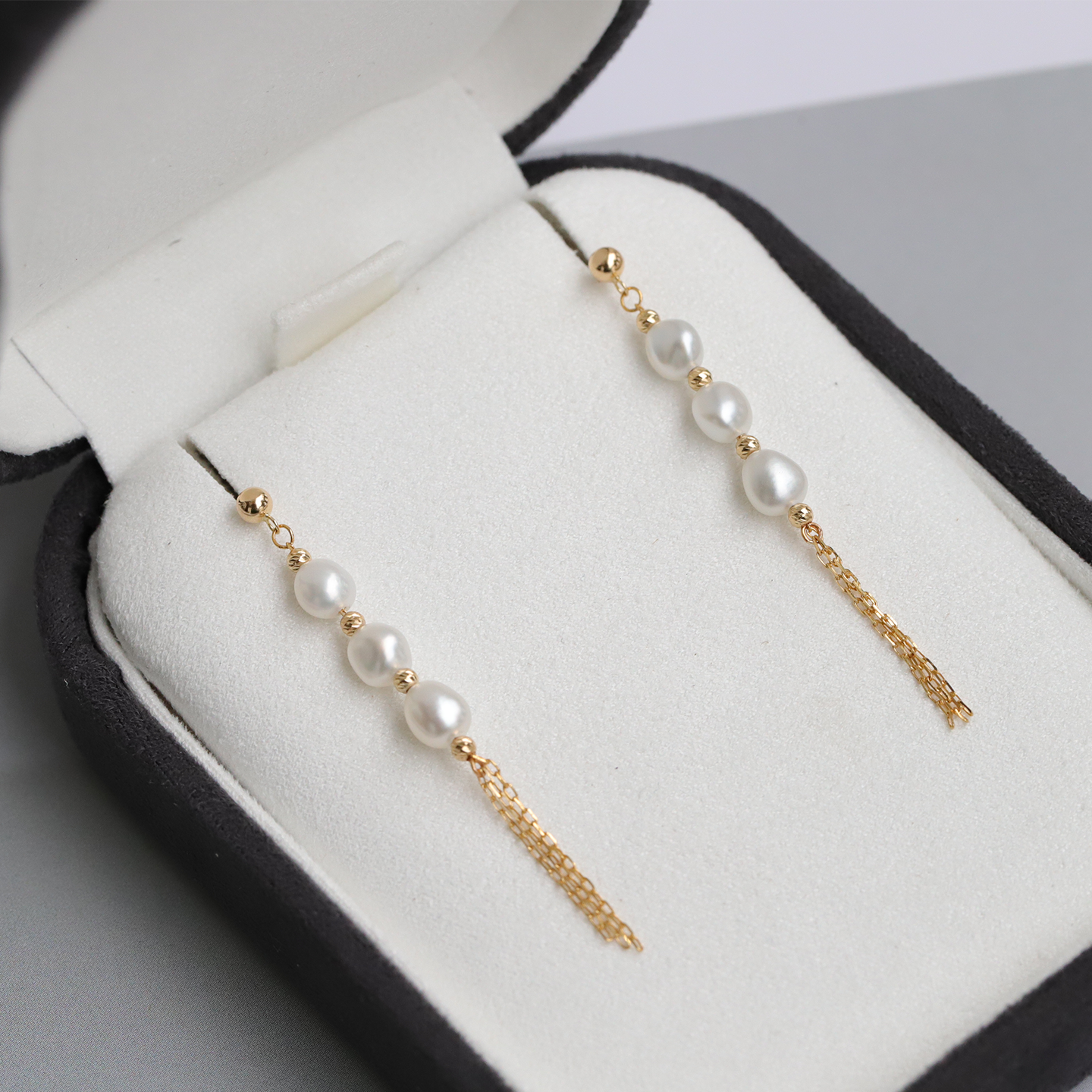 流苏星河澳白天然无核珍珠耳线