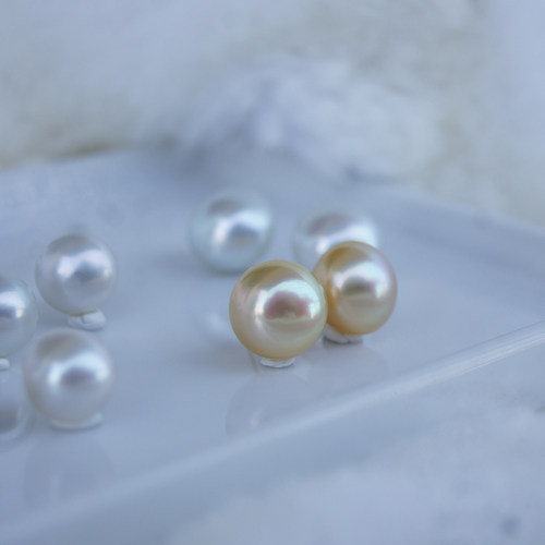 海角七号珠宝耳钉18k金海水珍珠