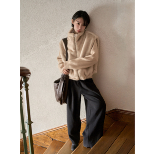 Call me Blue秋冬休闲环保水貂双面穿皮草夹棉马甲外套