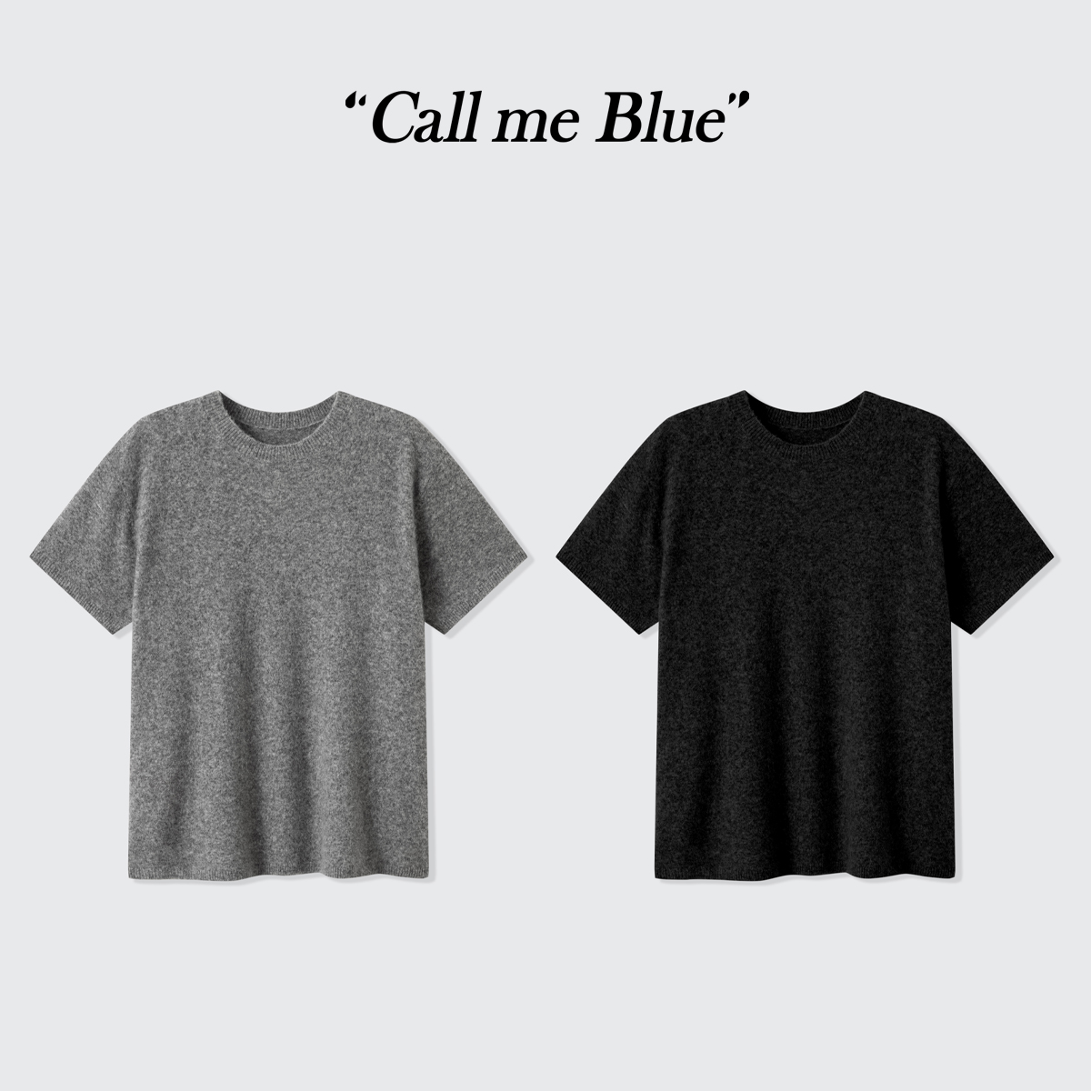 Call me Blue亲肤松弛感落肩袖宽松廓形短袖T恤