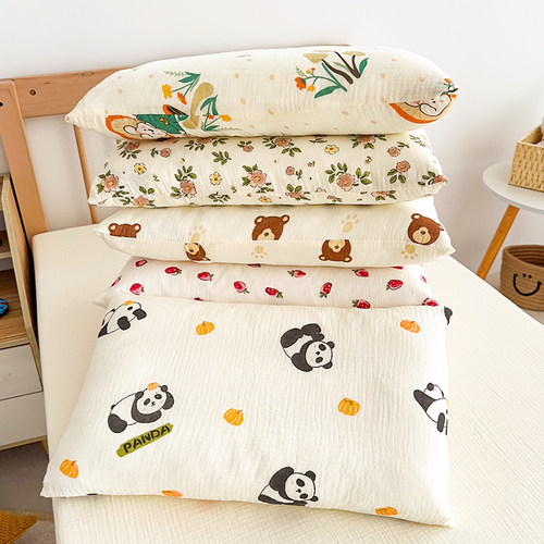 纯棉纱布A类柔软亲肤儿童枕套