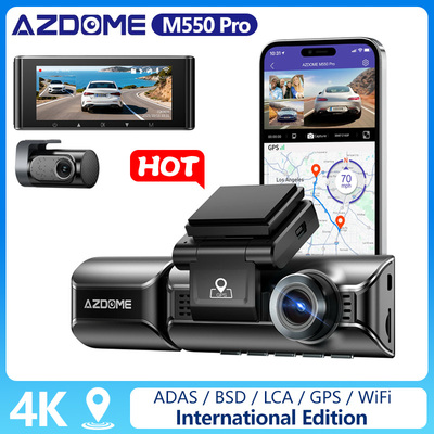 AZDOME M550 Pro Car DVR Dash Cam 4K 5.8Ghz WiFi 2/3 Cameras