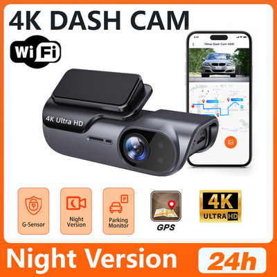 4K ULTRA HD Dash Cam Car Dvr Night Version With GPS Wi-Fi