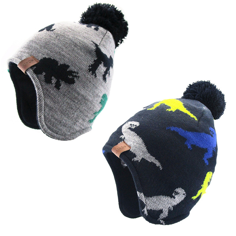 NOABAT舒适温暖恐龙加绒儿童帽子