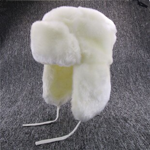 NOABAT儿童帽子秋冬季女童护耳帽白色毛球球雷锋帽可爱公主毛绒帽