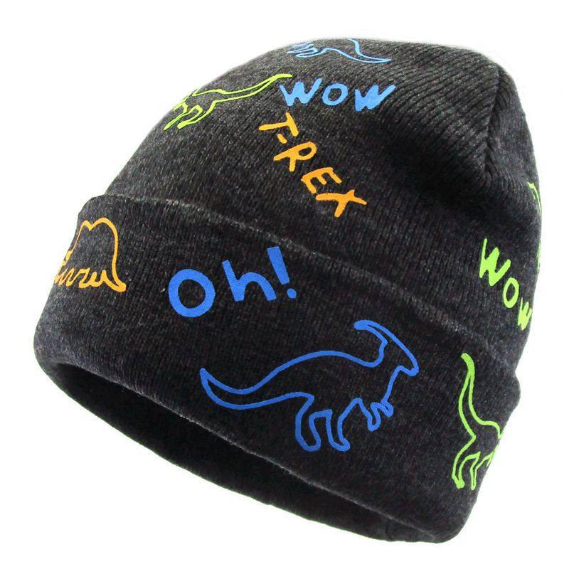 NOABAT儿童帽子冬季男宝宝套头帽涂鸦恐龙针织帽柔软毛线护耳帽,童装/婴儿装/亲子装,帽子,淘宝优惠券,粉丝福利购,淘宝优惠卷