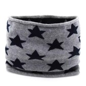 NOABAT儿童围脖秋冬季 男童围巾针织全棉套头五星卷边毛线宝宝脖套