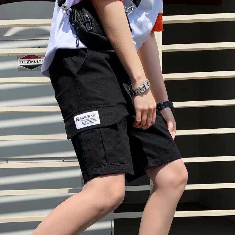 Summer Hong Kong fashion brand ins tooling Pocket Shorts men's fashion loose student leisure 5 / 7 beach pants