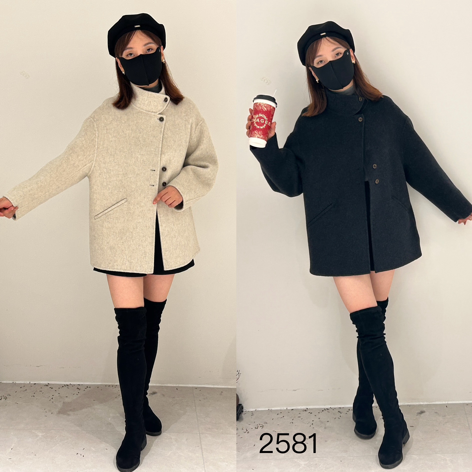 2025新款双面羊绒大衣短款