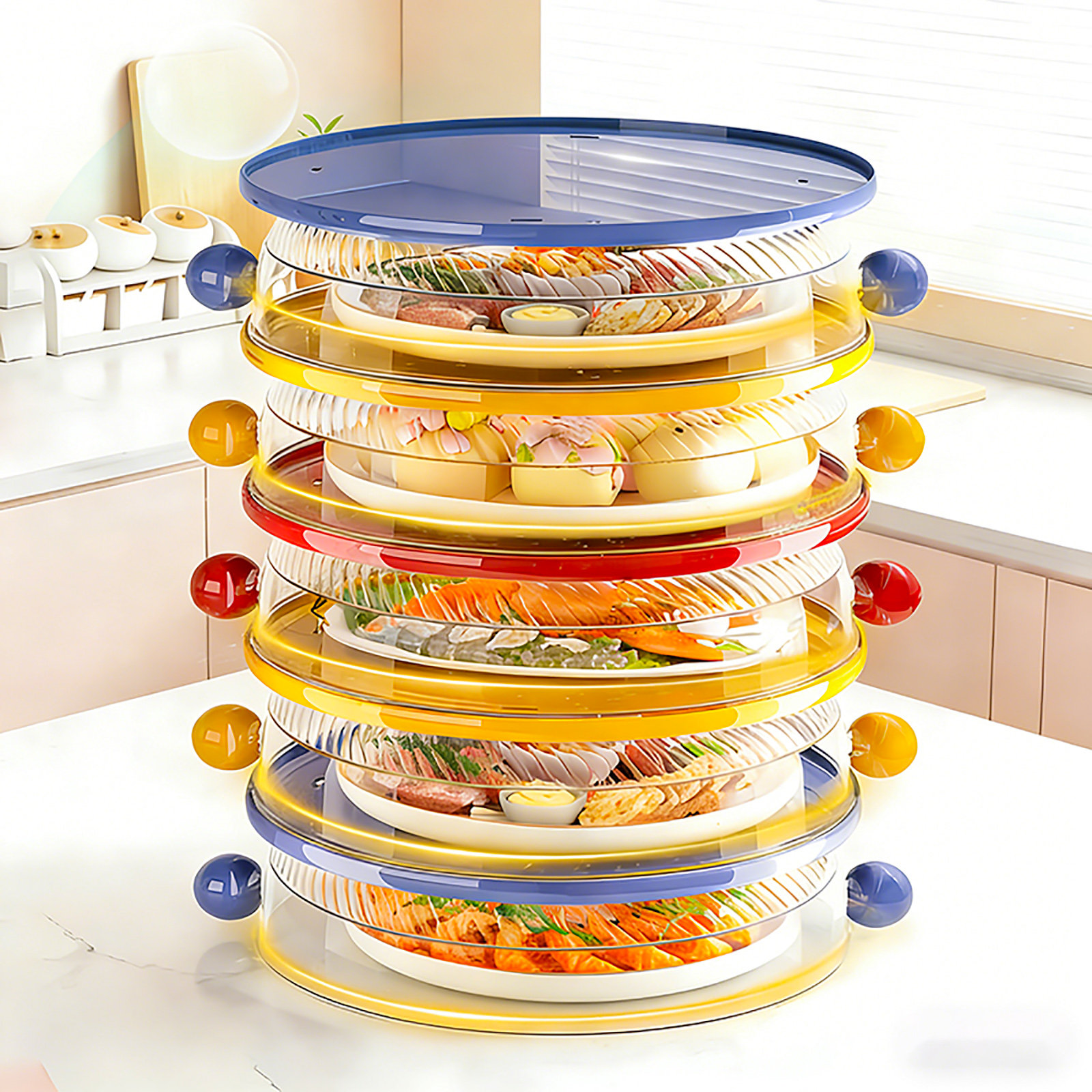 菜盖罩新款家用放剩菜剩饭收纳神器餐桌多层食物罩保温菜罩食品级,收纳整理,餐桌罩,淘宝优惠券,粉丝福利购,淘宝优惠卷