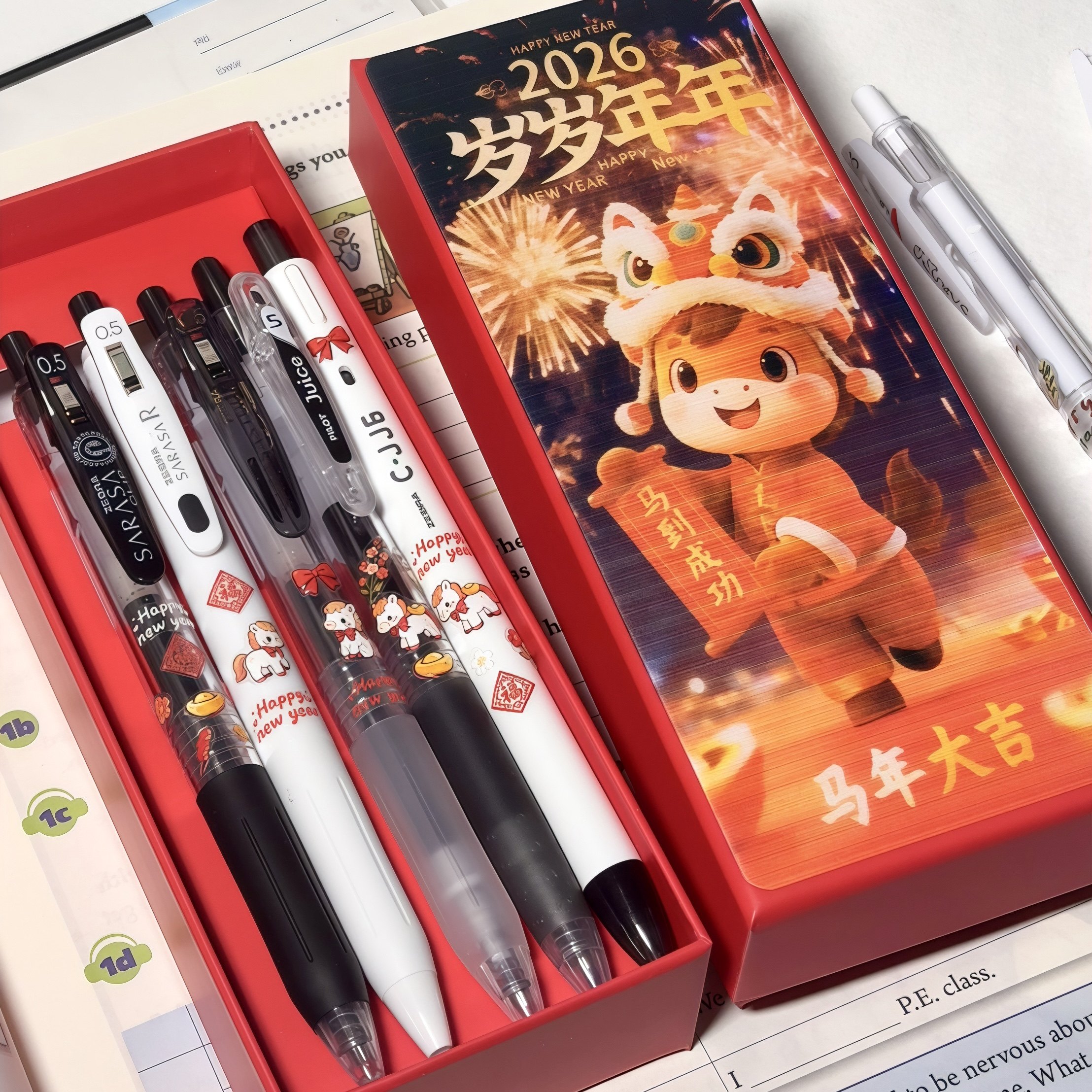 2026新品ZEBRA斑马笔马年礼盒按动中性笔日式文具高颜值黑笔0.5mm