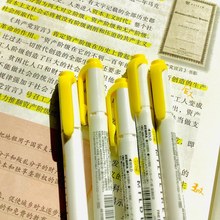 柠檬黄日本ZEBRA斑马荧光笔WKT7淡色荧光色笔醒目手账双头标记笔