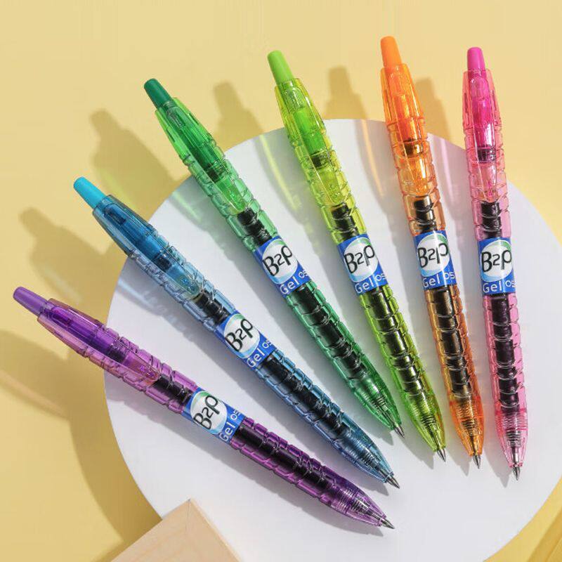 日本PILOT百乐宝特瓶中性笔彩色杆B2P矿泉水瓶学生黑色考试刷