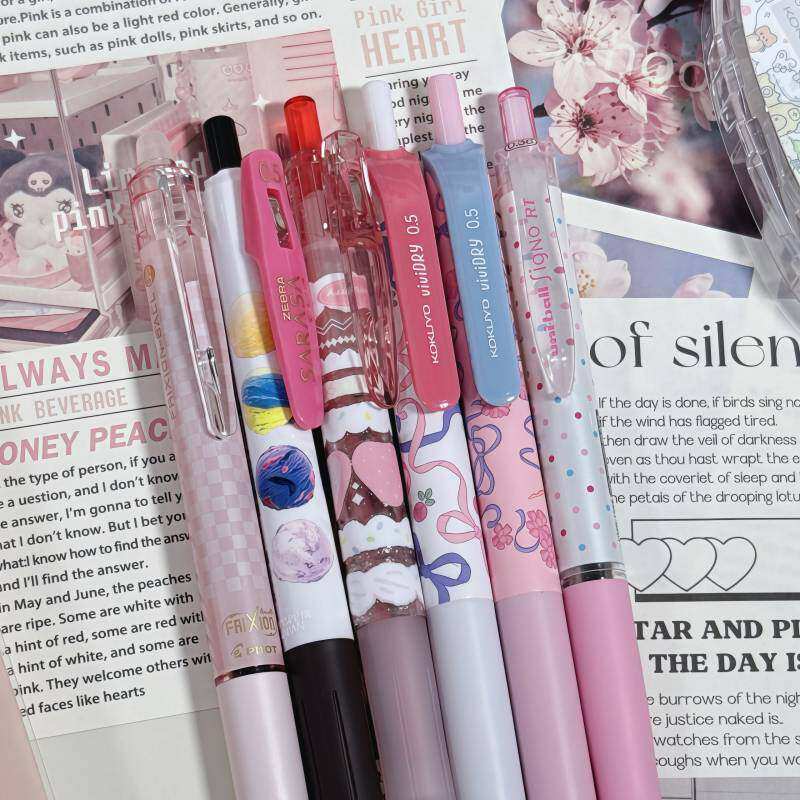 少女心粉色系列日本KOKUYO国誉加藤木限定中性笔黑色刷题速干水笔