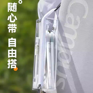 日本Kokuyo国誉透明笔袋大容量文具袋笔盒文具盒考试中考高考专用