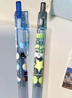 清透蓝日本ZEBRA斑马笔盐系小猫宝蔗笔JJ15蓝色笔0.5按动式中性笔