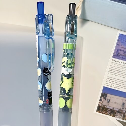 清透蓝日本ZEBRA斑马笔盐系小猫宝蔗笔JJ15蓝色笔0.5按动式中性笔