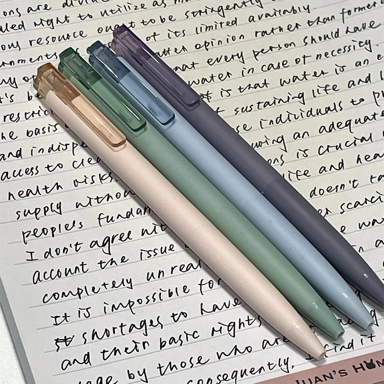 kaco按动式中性笔莫兰迪烟熏系k7学生用大容量书写顺滑刷题笔黑芯