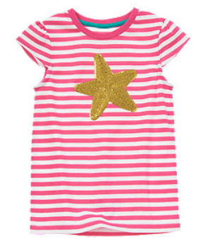 美国正品 Gymboree金宝贝 T恤系列 女童海星条纹T恤 现货6/5/4