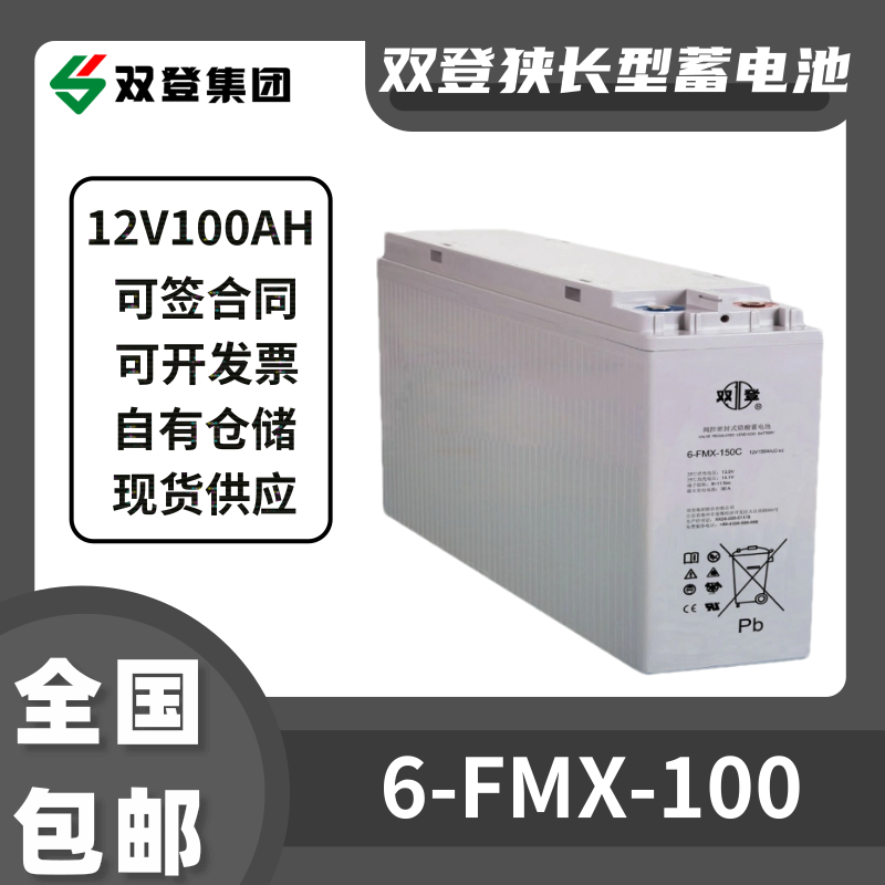 双登狭长蓄电池6-FMX-100免维护
