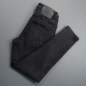 男士 韩版 修身 黑灰色九分牛仔裤 弹力潮流百搭简约复古风九分小脚裤