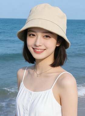 渔夫帽假发帽子一体时尚女锁骨短发夏bobo头短卷发仿真自然一体帽