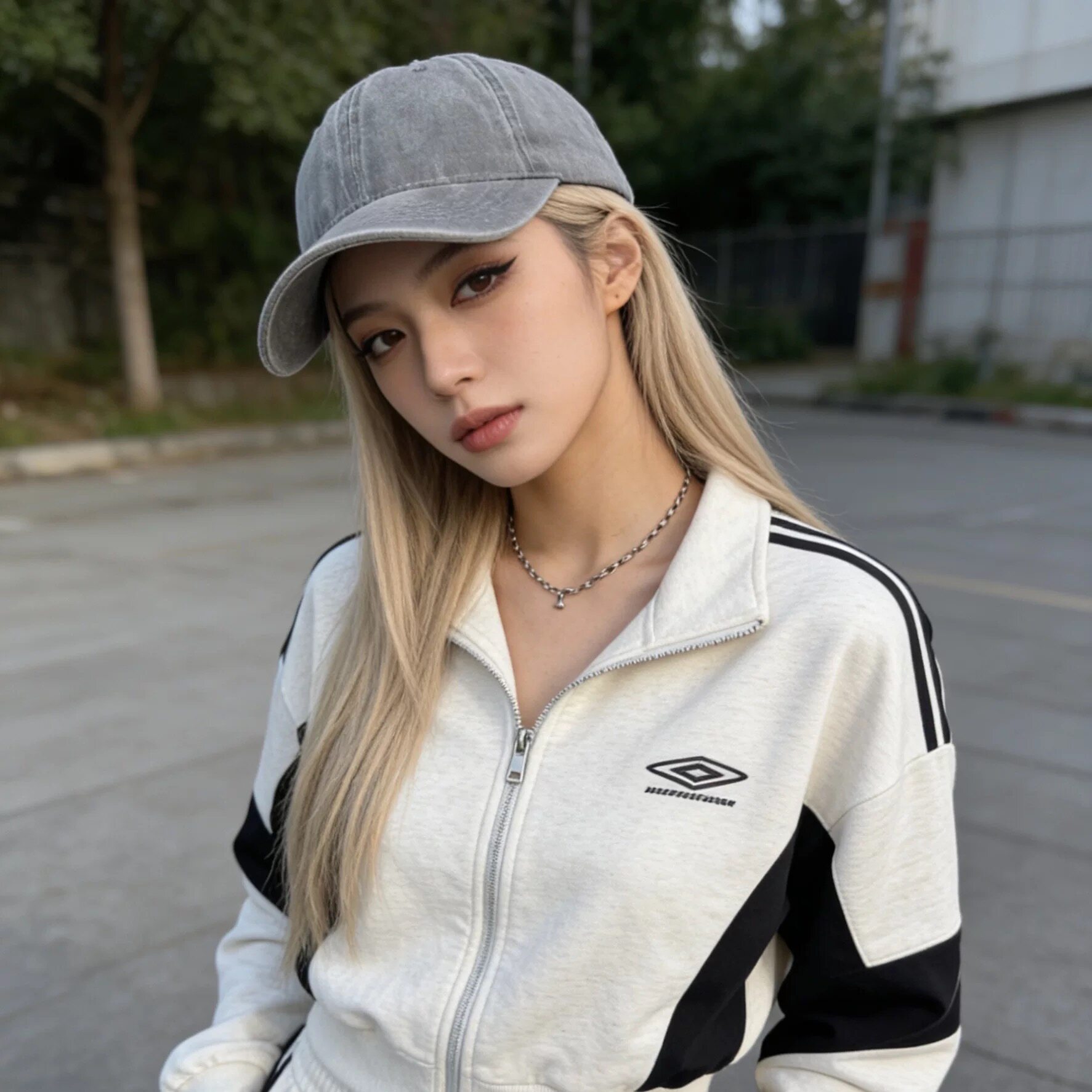 水洗棒球帽子假发一体女长直发白金春夏薄款时尚潮流假发帽欧美风图片
