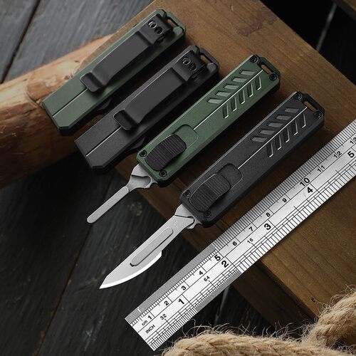 折刀EDC铝合金微技术直出美工刀 开箱快递小刀 户外迷你便携防身