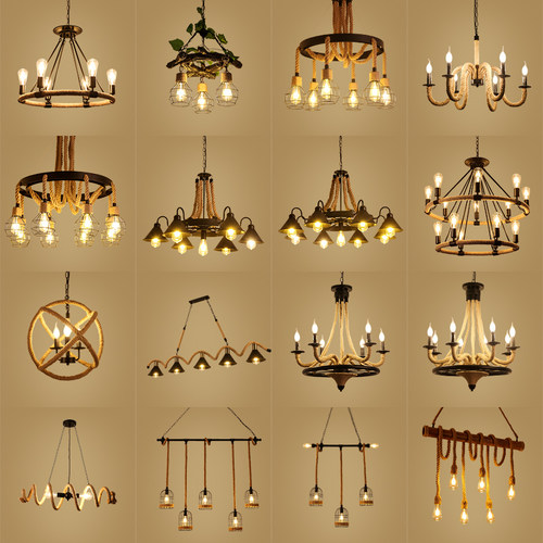 麻绳吊灯餐厅酒吧网咖吊灯