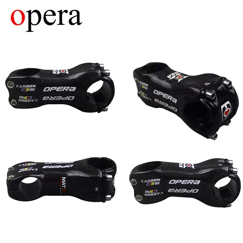 opera正品全碳纤维3k超轻公路山地车折叠自行车把立立管6&deg; 17&deg;