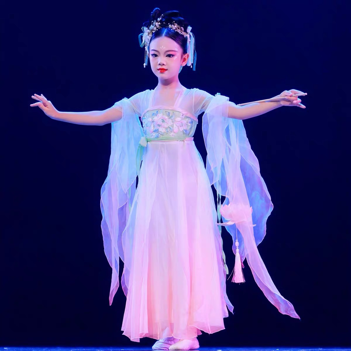 春颂古典舞演出服小花妖流水桃花