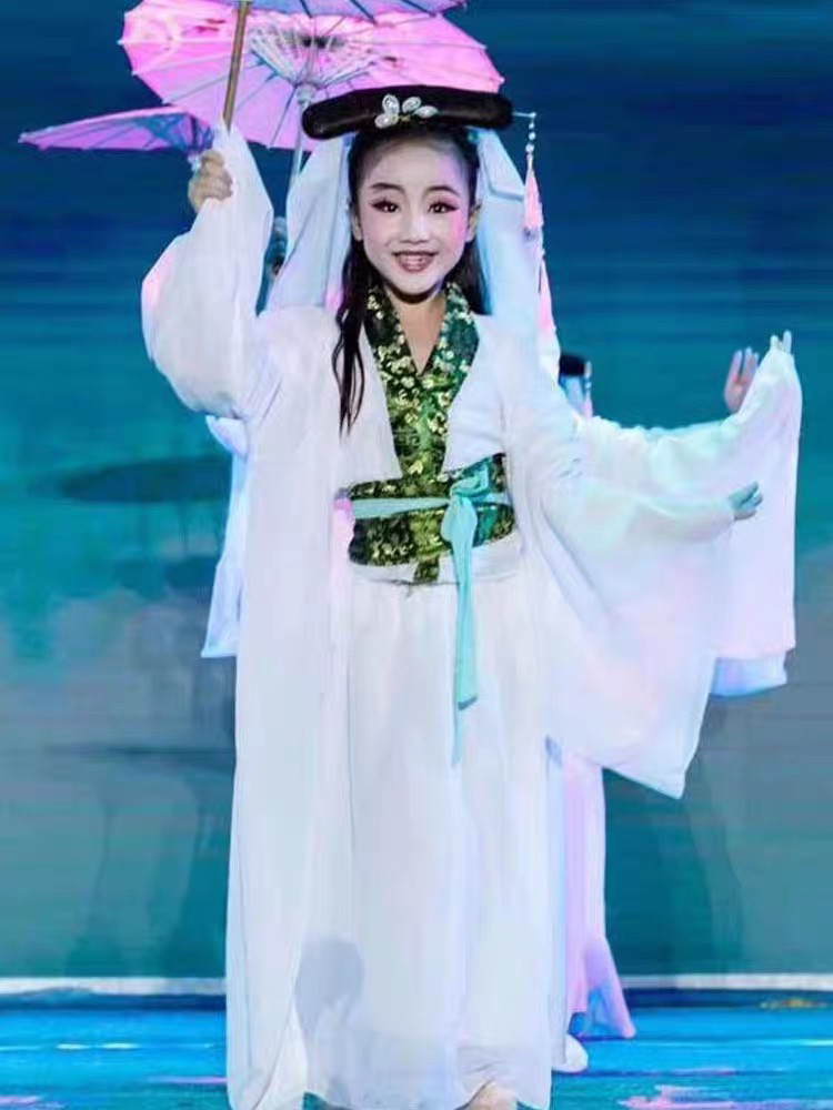 云川之舞青城山下白素贞白娘子同款演出服儿童古装画中仙表演服新图片