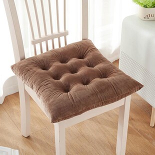 毛绒椅子方形垫餐椅垫办公室靠垫小学生座垫汽车垫套垫加厚咖啡色