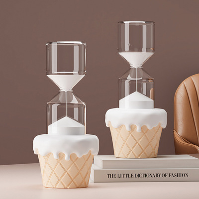 原创蛋糕沙漏计时器30分钟奶油风装饰品桌面摆件送闺蜜生日礼物