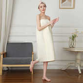 四季 女抹胸睡衣客人服裹胸可穿睡裙居家浴袍汗蒸服纯棉美容院浴裙