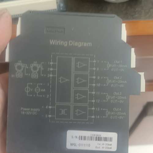 优倍信号隔离器，型号NPGL-C11111D，输入4-20m