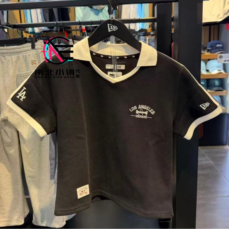 New Era纽亦华专柜正品2026款女士短款V领polo短袖T恤衫 14907496