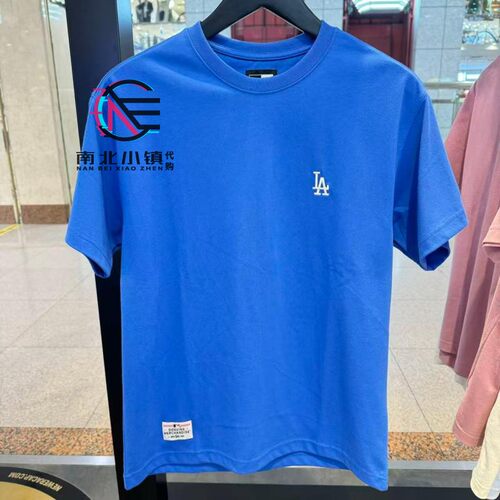 NewEra纽亦华刺绣蓝色短袖T恤