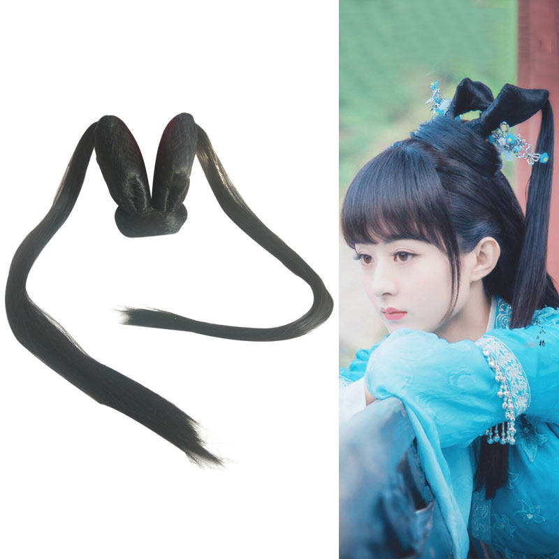 古装造型青云志赵丽颖碧瑶头顶仿款假发髻汉服嫦娥玉兔仙子双发包