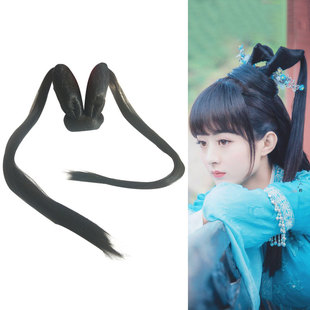 古装造型青云志赵丽颖碧瑶头顶仿款假发髻汉服嫦娥玉兔仙子双发包