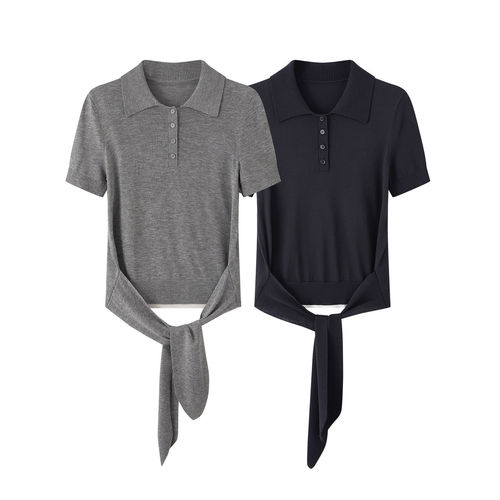 2026夏季新款气质时尚POLO领短袖百搭套头针织衫BR802189