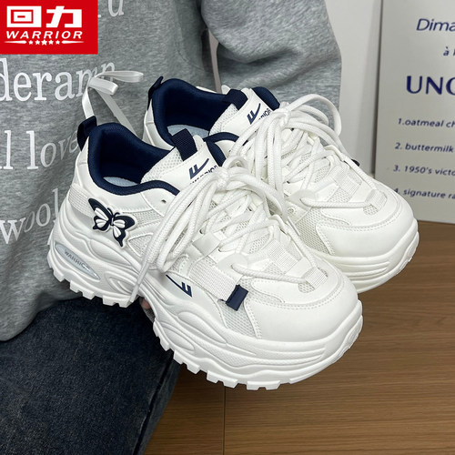 回力女鞋网面透气增高厚底老爹鞋