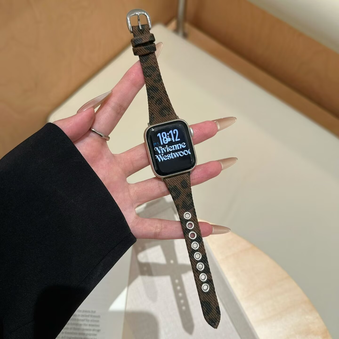 灯芯绒豹纹适用11代苹果s10红米watch6/45小米8/9pro高级牛仔表带